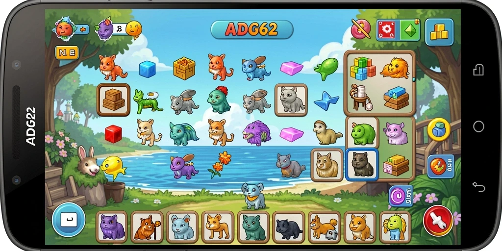 Screenshot utama ADG62 menunjukkan gameplay Puzzle yang menantang dan seru.