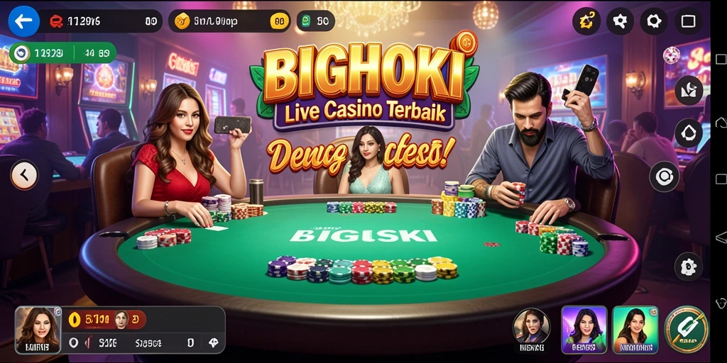 Tampilan gameplay seru dari aplikasi Live Casino BIGHOKI.