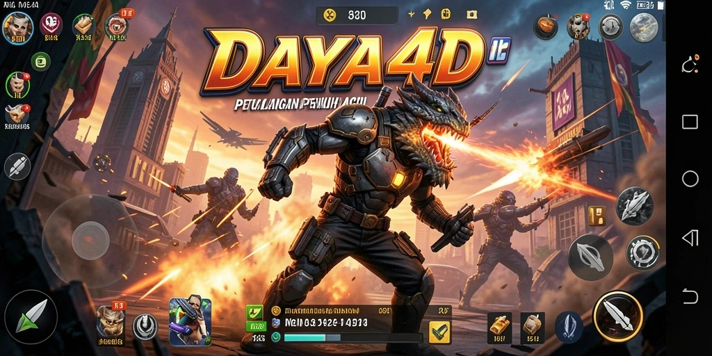 Screenshot gameplay DAYA4D yang menunjukkan pertempuran seru.