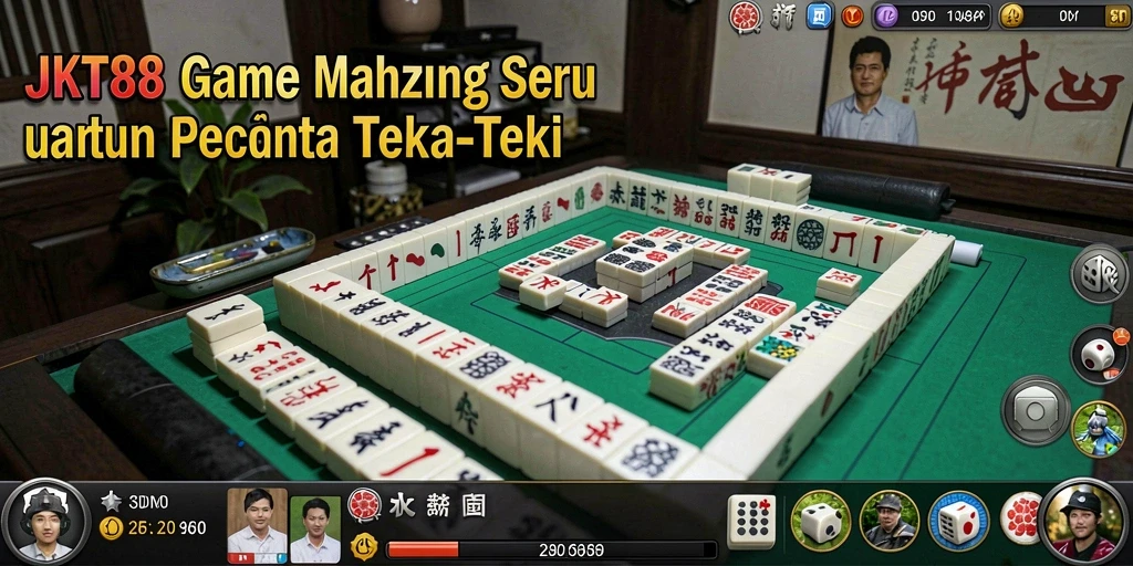 Screenshot gameplay <strong>JKT88</strong> menunjukkan level Mahjong yang menantang.