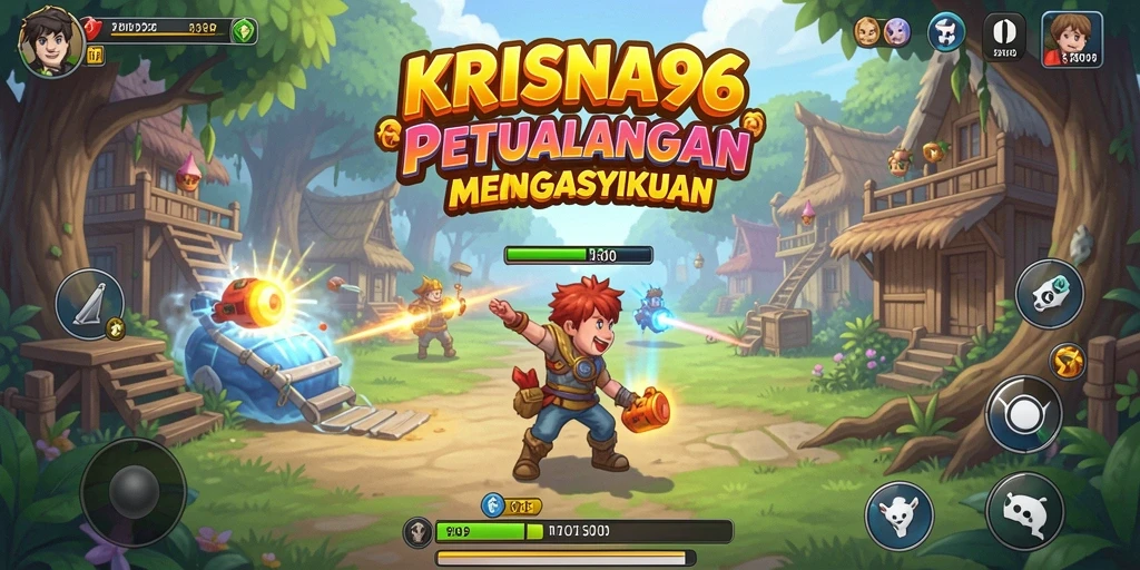 Tangkapan layar gameplay KRISNA96 menunjukkan aksi seru dan grafis menarik.