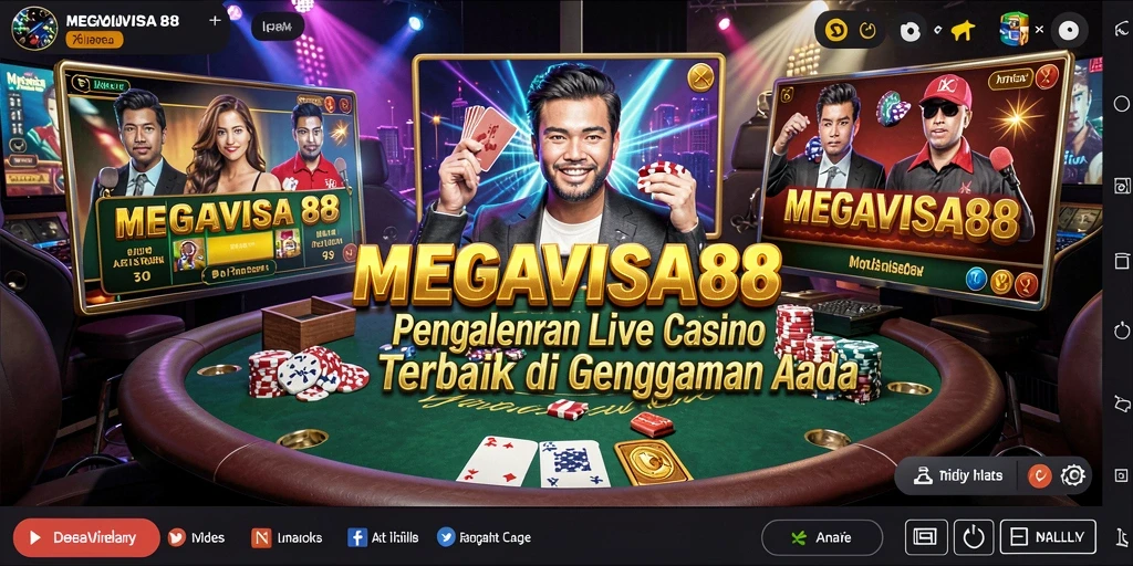 Screenshot utama MEGAVISA88 menampilkan dealer profesional dalam sesi Live Casino.