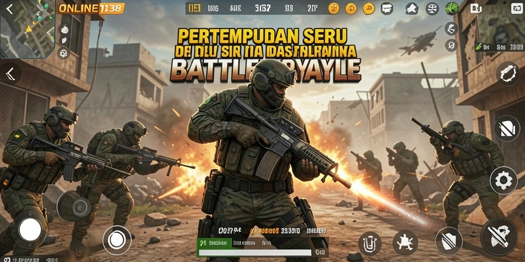 Gameplay seru di medan tempur Battle Royale.