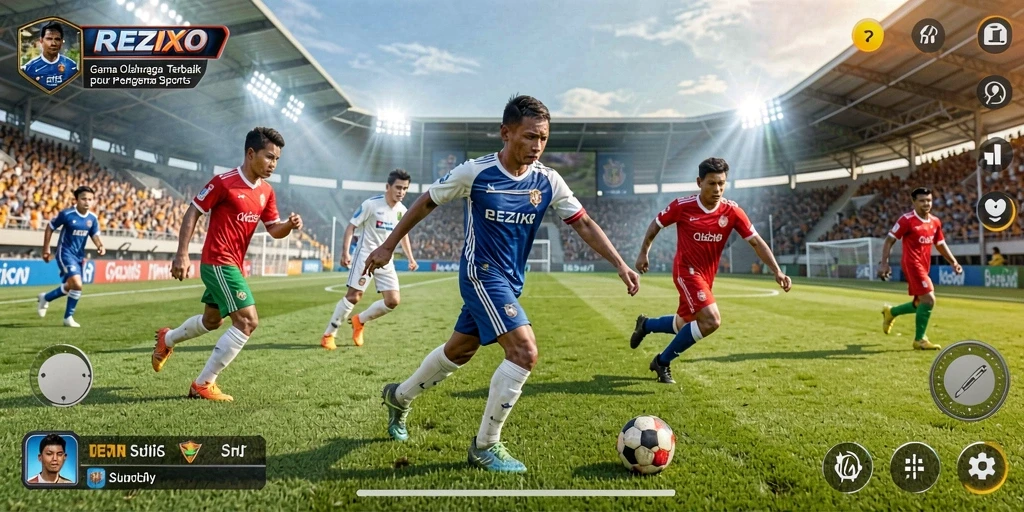 Tampilan gameplay mendebarkan dari REZIXO yang melibatkan aksi olahraga nyata.