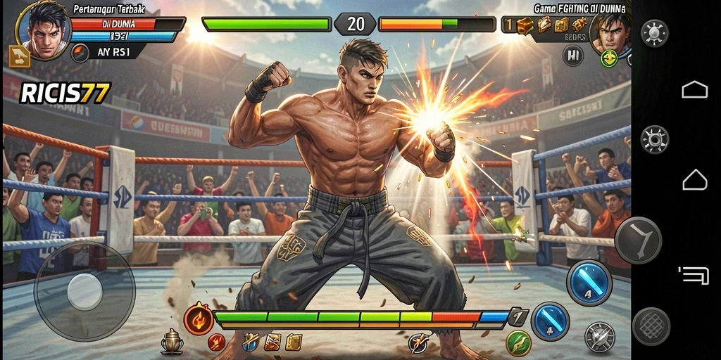 Screenshot menarik dari pertarungan dalam RICIS77 yang seru.